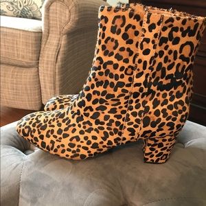 Leopard ankle boots